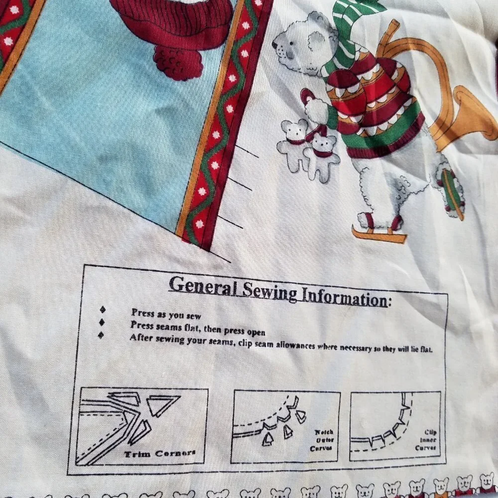Concord Vest Kit “Holiday On Ice” Cut and Sew Panel Vintage XL, L, M, S Pattern